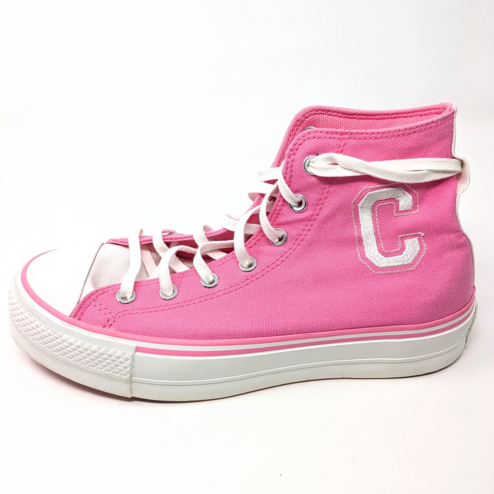 Converse Pink High Top Platform Retro Letterman Womens Sneaker